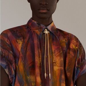 Vivienne Westwood spaceship gold bolo necklace